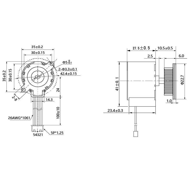 Zhengde Maintex 12V 3,612W koračni motor 35BYJ412-034 za medicinsku opremu, mini motor