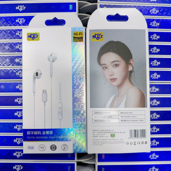 E04 Type-C vezetékes fejhallgató, inline vezérléssel, semi-in-ear dizájn, digitális DAC zene és játékokhoz