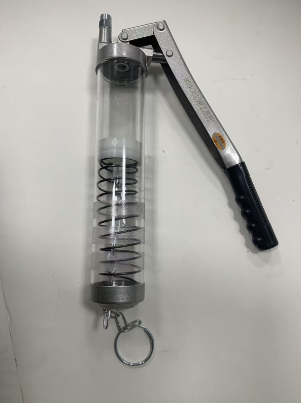 Ručni pumi mazivo za bager – dvostruka i jednostruka šipka, dvostruki piston, aluminijska legura, spremnik 800cc, ukupna duljina 365 mm