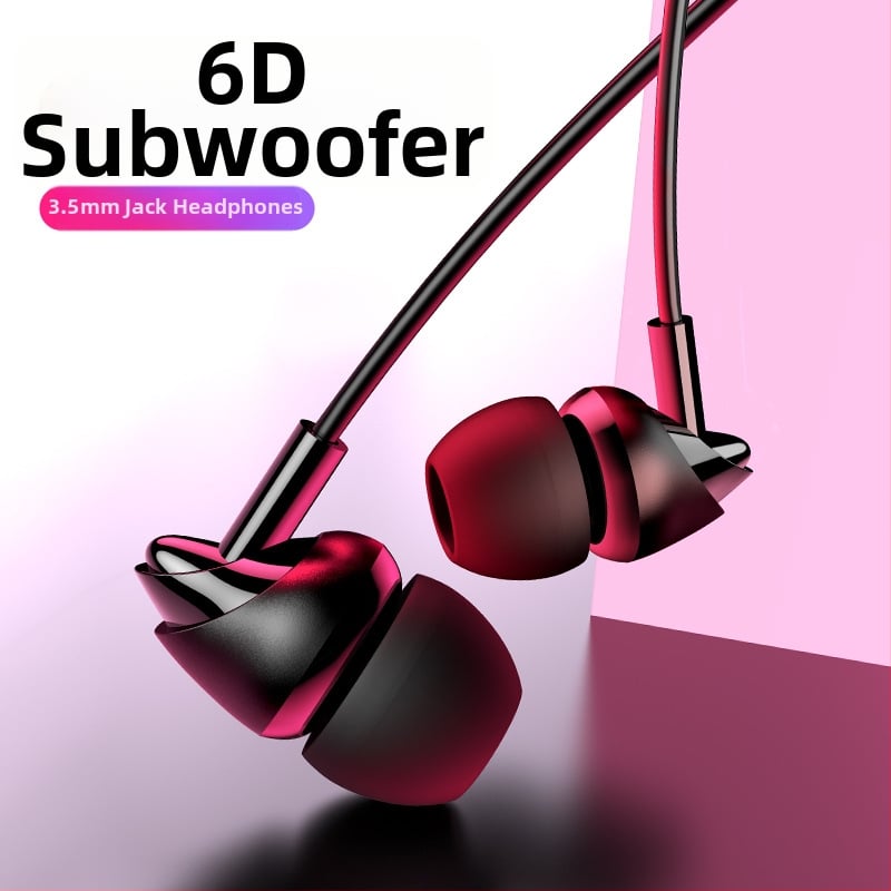 In-ear slušalice s mikrofonom, visoko kvalitetan zvuk, 6D bass, žičane, 3,5 mm, kabel 1,3 m, za karaoke i pozive