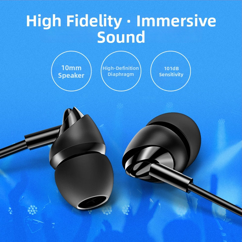 In-ear slušalice s mikrofonom, visoko kvalitetan zvuk, 6D bass, žičane, 3,5 mm, kabel 1,3 m, za karaoke i pozive