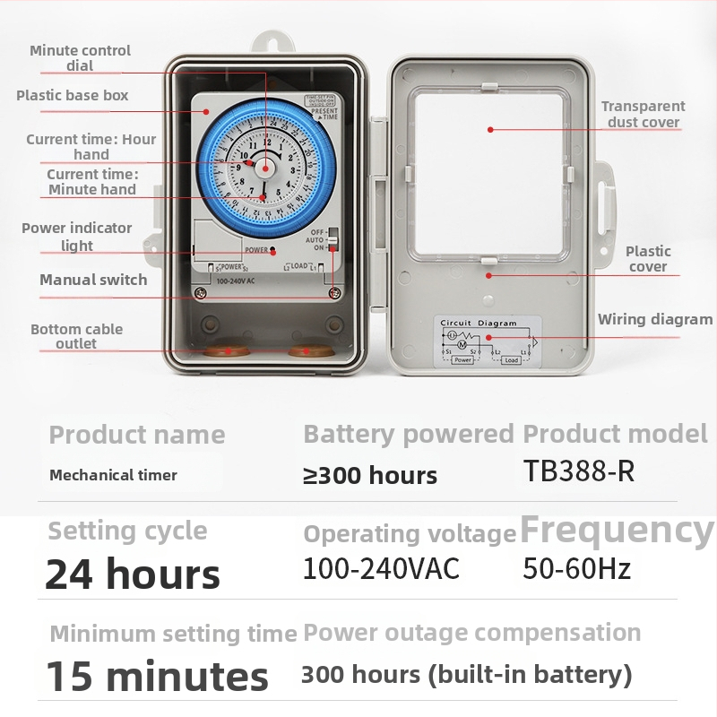 Mechanický časovač TB35 TB388R TB358K TB388N9E TB35N
