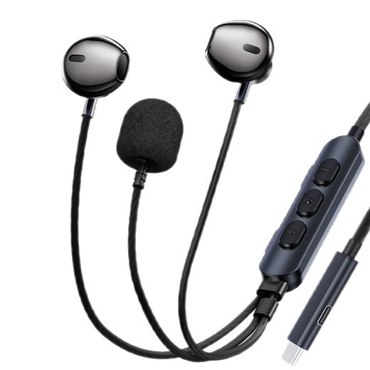 Căști cablu Type-C Y19 cu microfon și interfață audio încorporată, pentru karaoke și cântat în direct