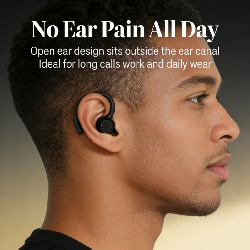 OWS căști Bluetooth cu clips pentru urechi, model A9pro, 2026 model, design elegant, autonomie ultra‑lungă, reducere a zgomotului în timpul sportului