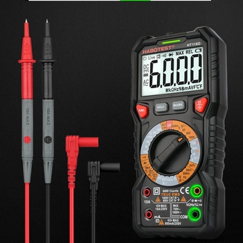 Habotest HT118D digitális multiméter kapacitásmérővel, többfunkciós villamossági karbantartó eszköz, égésgátló verzió Afrika számára