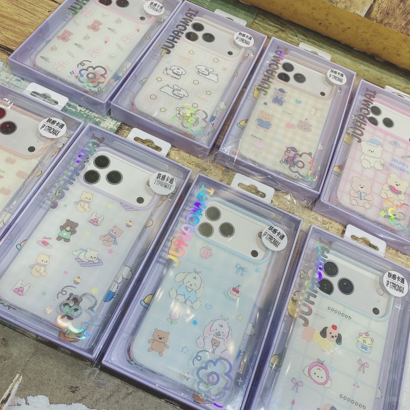 Husă pentru iPhone 17 Pro, atingere moale, desen animat în stil coreean
