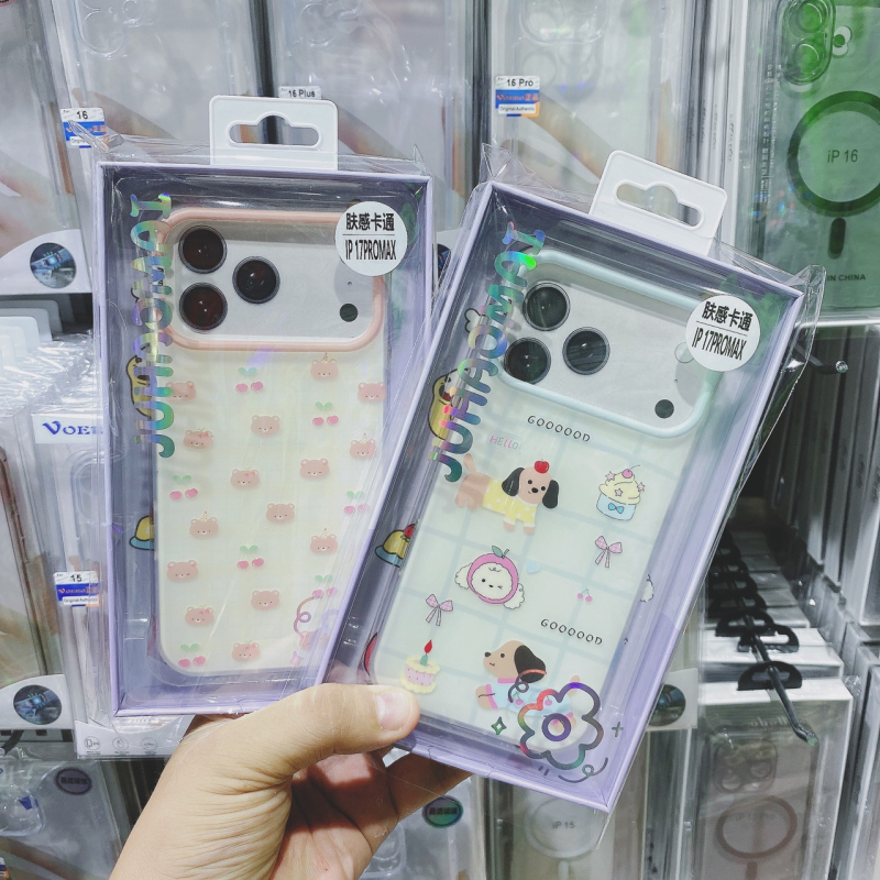 Husă pentru iPhone 17 Pro, atingere moale, desen animat în stil coreean