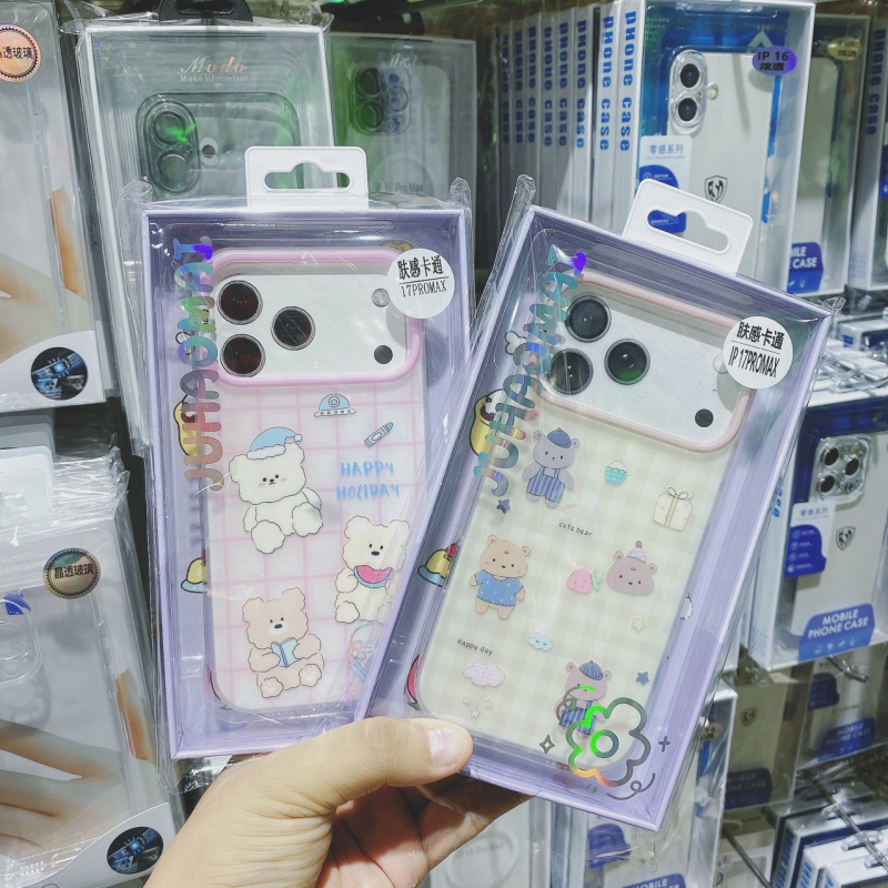 Husă pentru iPhone 17 Pro, atingere moale, desen animat în stil coreean