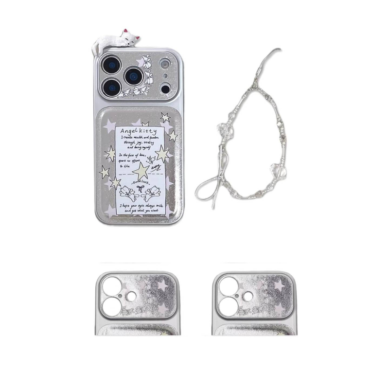 Husă pentru iPhone 13 Pro Max, 3D, pisică leneș desenată manual, cu stea