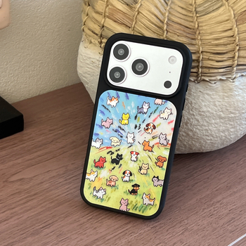 Kućište za telefon s dizajnom crtić mačice, svjetlucavo zlatni završni sloj, mat završna obrada, graffiti mačji motiv za iPhone