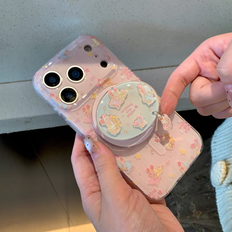 Slatka spavajuća svinja, futrola za telefon s 3-u-1 držačem, ružičasta, za iPhone 17 Pro Max / 16 Pro