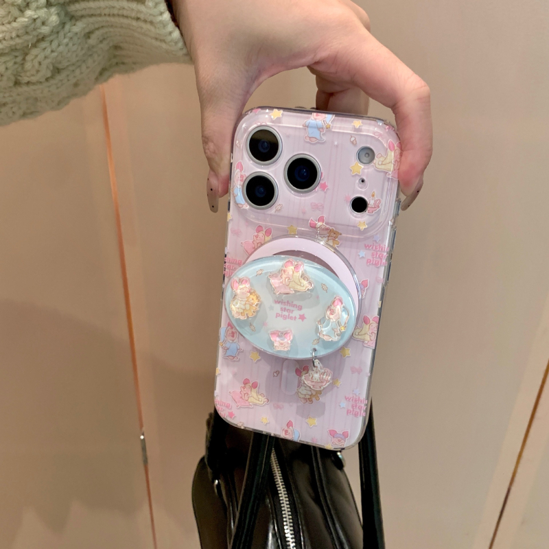 Slatka spavajuća svinja, futrola za telefon s 3-u-1 držačem, ružičasta, za iPhone 17 Pro Max / 16 Pro