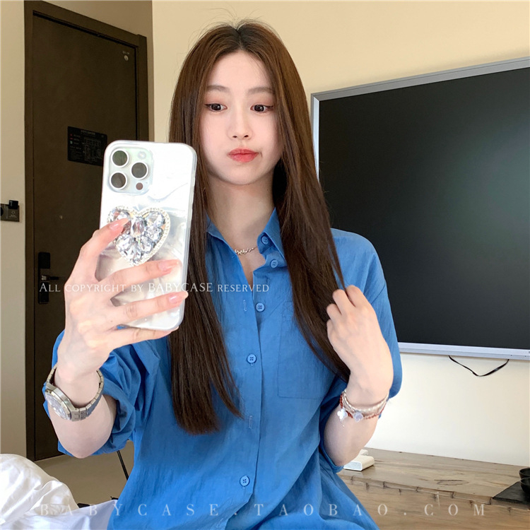 Husa pentru telefon compatibilă cu BABYCASE, cu accente laser și suport din diamant, inspirație de zână în stil japonez-coreean