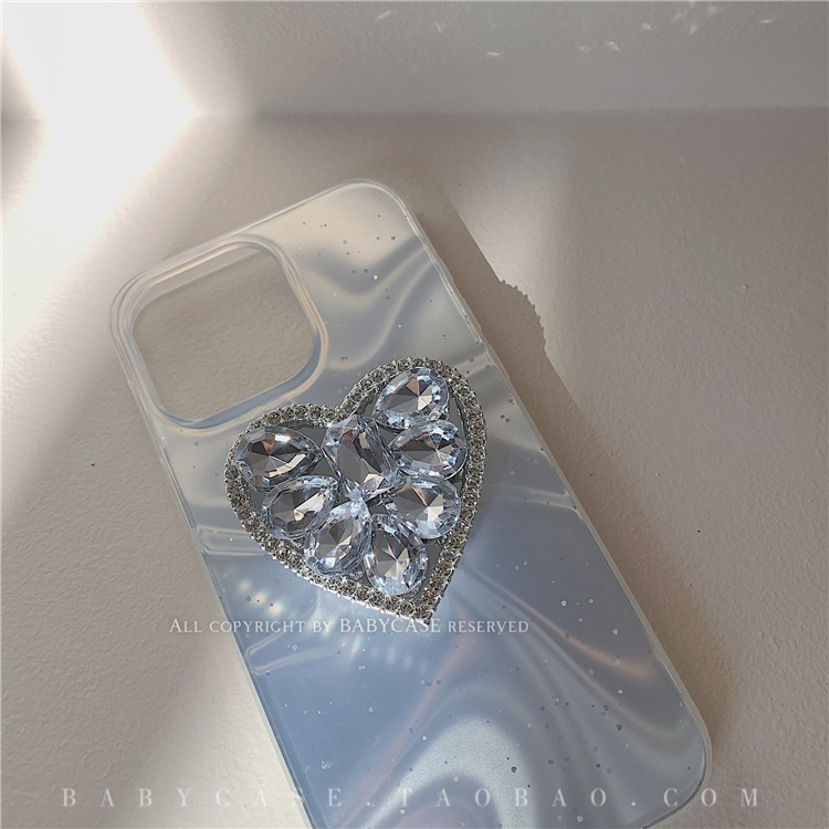 Husa pentru telefon compatibilă cu BABYCASE, cu accente laser și suport din diamant, inspirație de zână în stil japonez-coreean