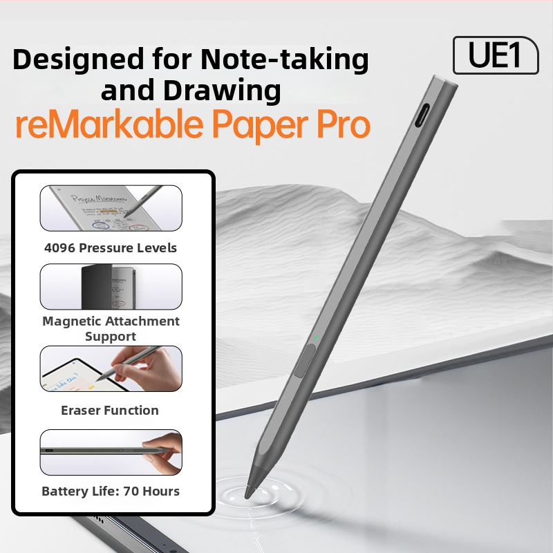 Stylus pre Remarkable Paper Pro s gumou, 4096 úrovní tlaku, magnetické uchytenie, dotykový displej