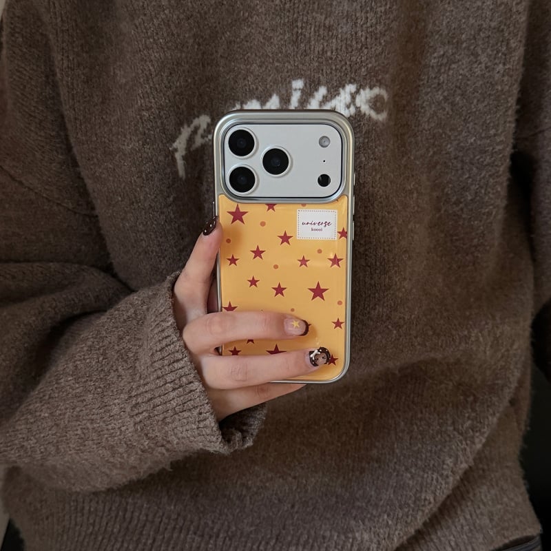 Husă de protecție pentru iPhone 17 Pro / 17 Pro Max – verde închis, stil INS, design minimalist cu stele, rezistență la temperaturi înalte