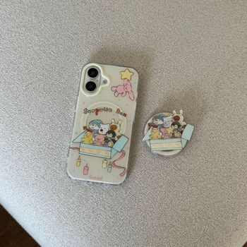Slatka futrola za telefon s motivom životinje i magnetskim držačem, za iPhone 16 Pro Max i iPhone 14/15 Pro