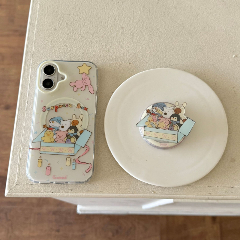 Slatka futrola za telefon s motivom životinje i magnetskim držačem, za iPhone 16 Pro Max i iPhone 14/15 Pro