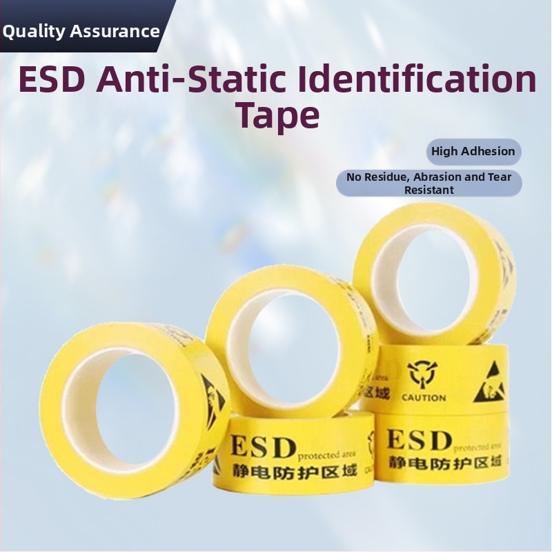 ESD traka za zonu zaštite od statičkog elektriciteta, samoljepljiva, debela, visoka adhezija, upozoravajuća oznaka