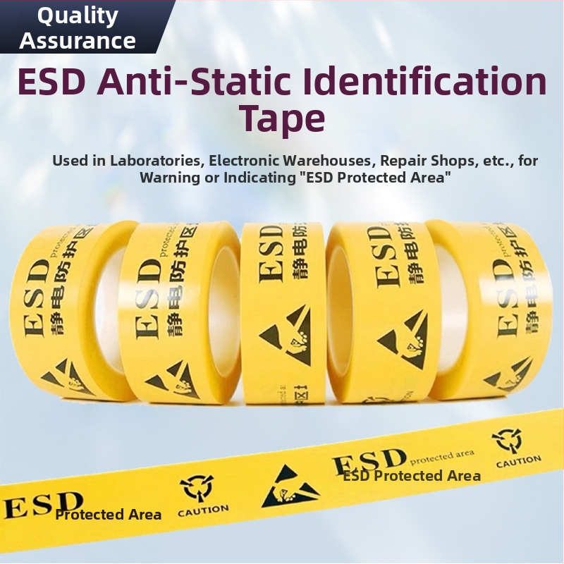 ESD traka za zonu zaštite od statičkog elektriciteta, samoljepljiva, debela, visoka adhezija, upozoravajuća oznaka