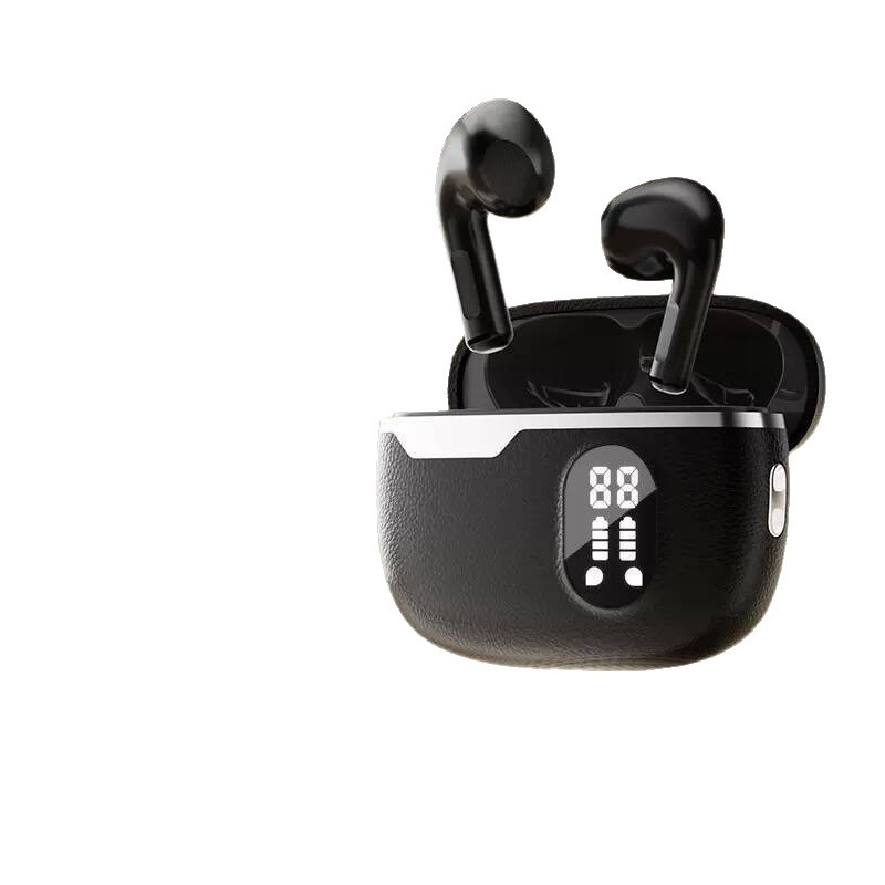 Bežične Bluetooth slušalice s kožnom teksturom i digitalnim displejom, in-ear, inteligentno uklanjanje buke, Bluetooth 5.4, trajanje baterije 4–8 sati