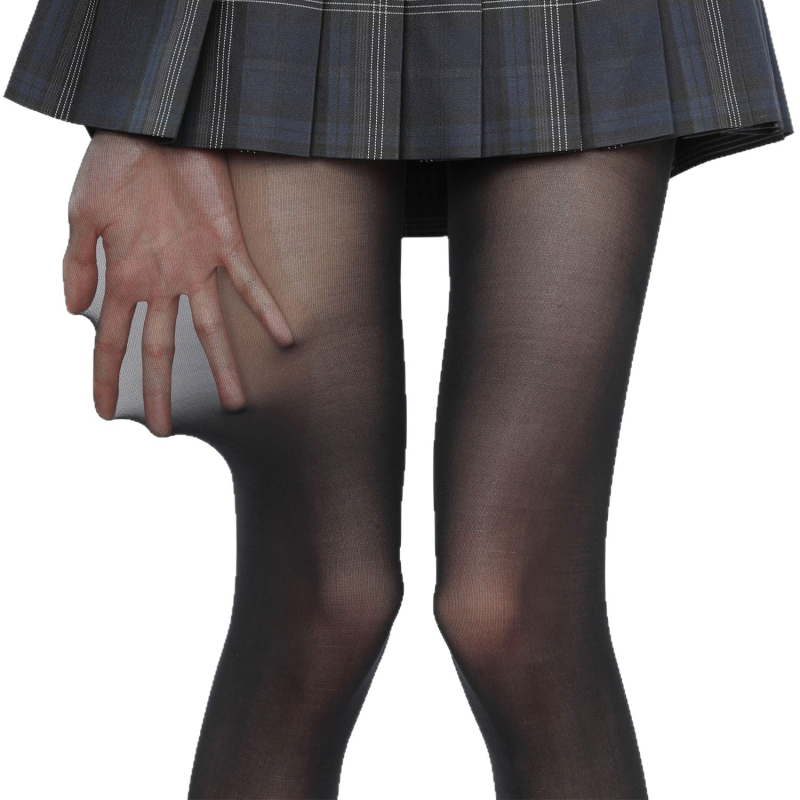Tanke sive hulahopke za proljeće i jesen, mliječno bijele najlonke Lolita, crne velur legginse, 60D