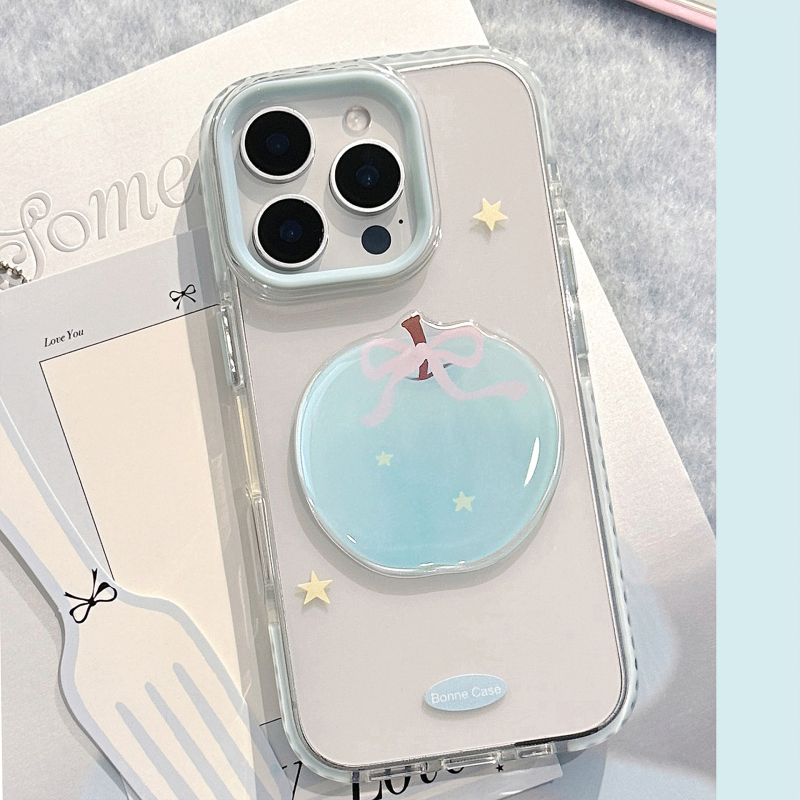 Kućište za iPhone s 3D dizajnom uljne slike, plave boje, prozirni TPU stražnji poklopac