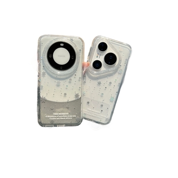 Kórejský štýl zlatistý prášok s trblietkami v tvare snehových vločiek pre kryt Huawei Mate80/70 Pro a iPhone 17 Pro, prenosný P70