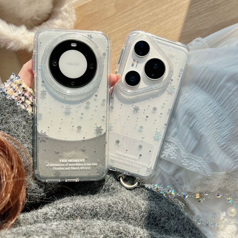 Kórejský štýl zlatistý prášok s trblietkami v tvare snehových vločiek pre kryt Huawei Mate80/70 Pro a iPhone 17 Pro, prenosný P70