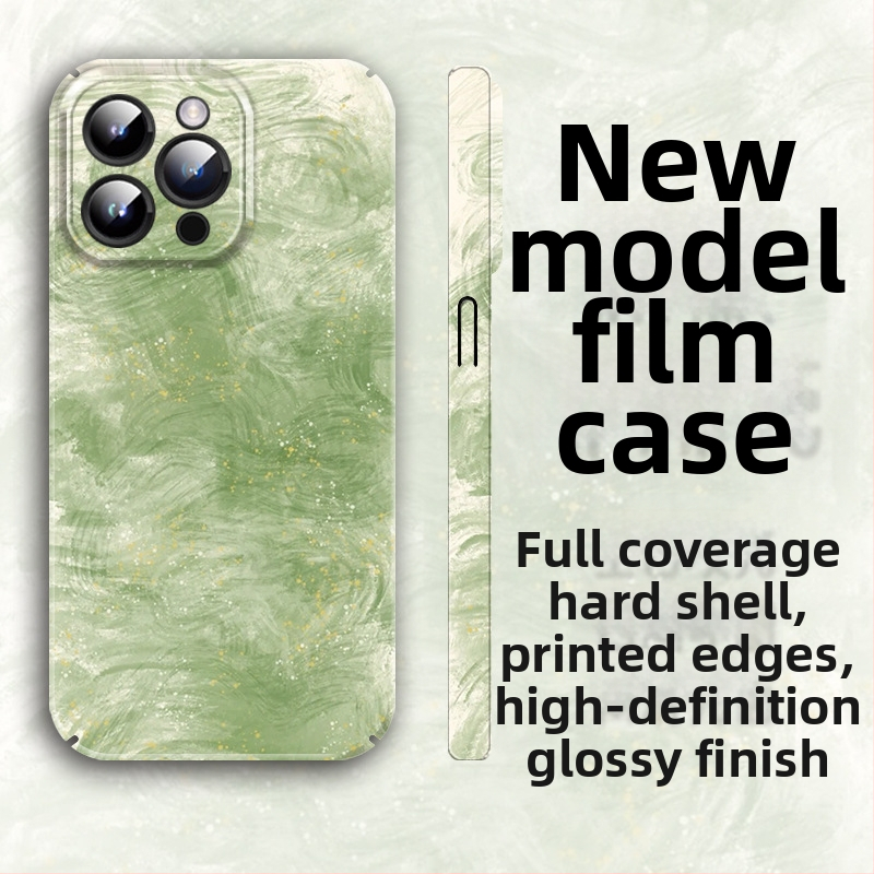 Carcasă iPhone 14 Pro Max în stil Ins, compatibilă cu 13/12, protecție completă cu oglindă PC și folie, carcasă rigidă, design japonez și coreean