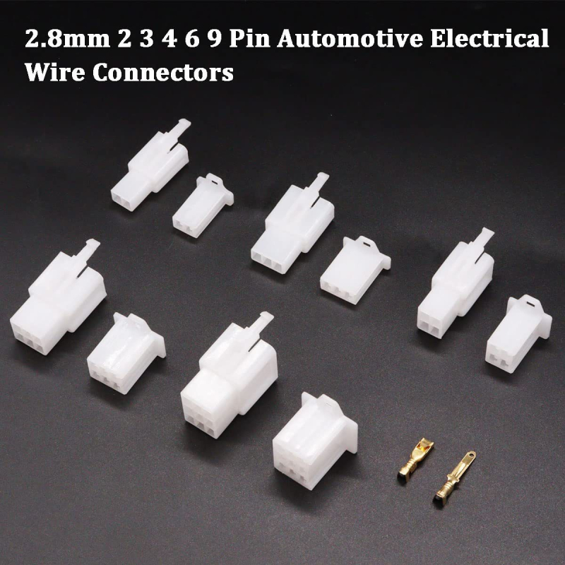 432 komada u kutiji, 2.8 mm konektori za automobilsku/moto elektroniku, muški i ženski konektori, 2-9P
