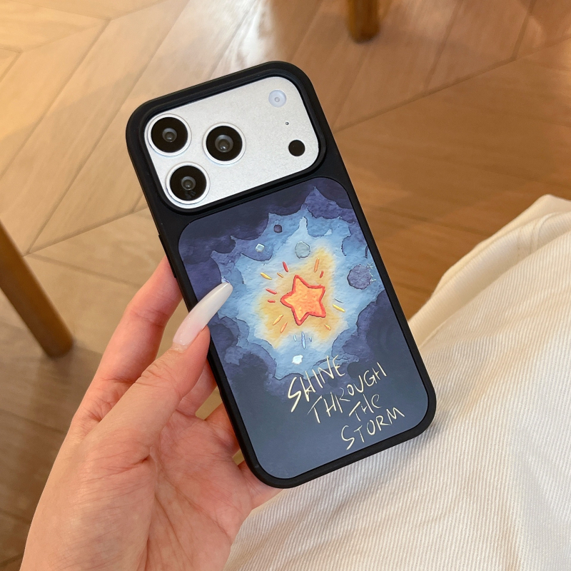 Jednostavan dizajn sa zvijezdom, sjajno zlatno premaz i mat tekstura za futrolu za iPhone
