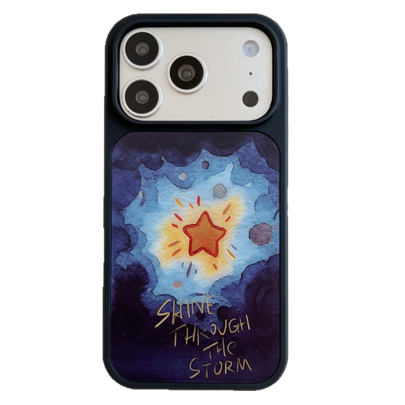 Jednostavan dizajn sa zvijezdom, sjajno zlatno premaz i mat tekstura za futrolu za iPhone