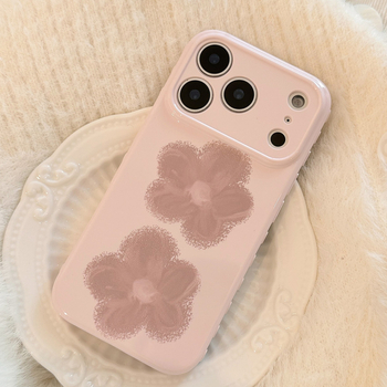 Carcasă TPU Gucci pentru iPhone 14 Pro Max, cu flori mici roz-violet, stil Instagram, textură moale