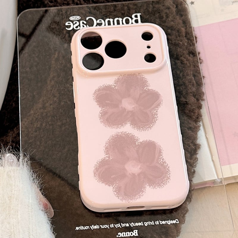 Carcasă TPU Gucci pentru iPhone 14 Pro Max, cu flori mici roz-violet, stil Instagram, textură moale