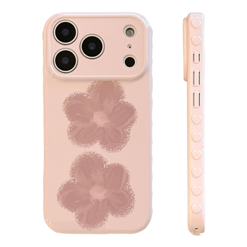 Carcasă TPU Gucci pentru iPhone 14 Pro Max, cu flori mici roz-violet, stil Instagram, textură moale