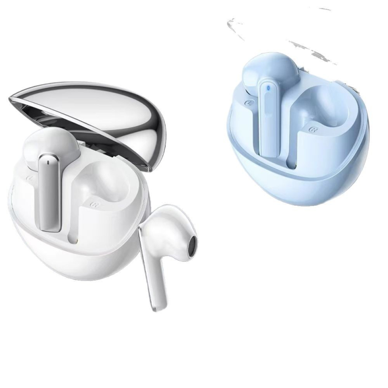 TWS pravi bežični Bluetooth slušalice, 5.3, proziran dizajn, pametno dodirivanje, ENC smanjenje buke za pozive