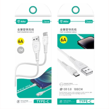 6A rýchlonabíjací dátový kábel pre Android, Type-C a Apple zariadenia, konektory Lightning, Micro USB a Type-C, dĺžka 1 m, silikonový materiál, biela