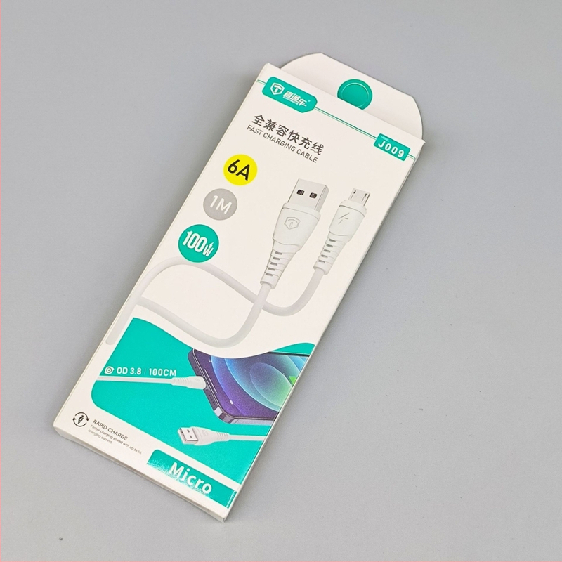 6A rýchlonabíjací dátový kábel pre Android, Type-C a Apple zariadenia, konektory Lightning, Micro USB a Type-C, dĺžka 1 m, silikonový materiál, biela