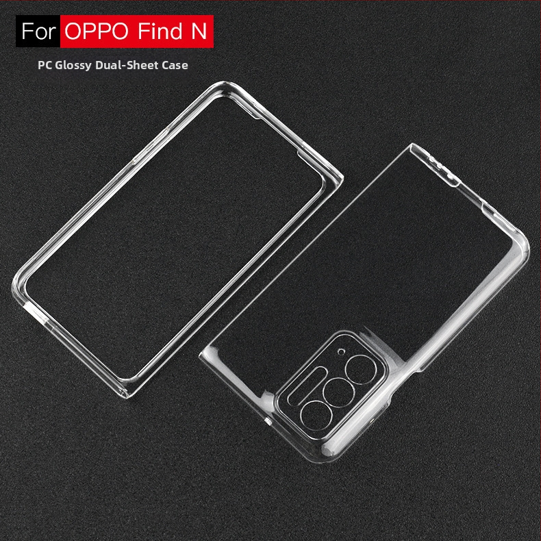 Priehľadný PC kryt OPPO Find N2 pre skladaciu obrazovku, ľavý a pravý flip kryt, presné výrezy, proti pádu, 5G kompatibilný