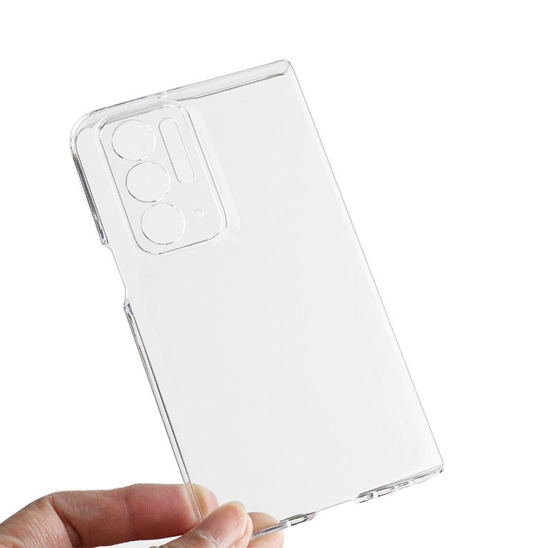 Carcasă OPPO Find N2 din PC transparent pentru ecran pliabil, capac flip stânga-dreapta, decupaje precise, protecție anti-cădere, compatibil 5G