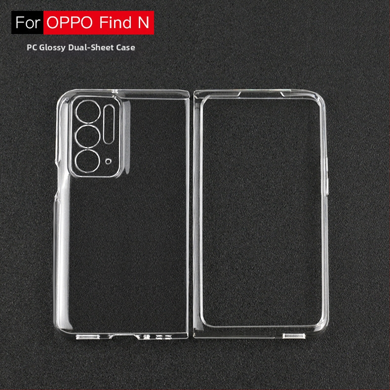 Priehľadný PC kryt OPPO Find N2 pre skladaciu obrazovku, ľavý a pravý flip kryt, presné výrezy, proti pádu, 5G kompatibilný