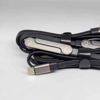 Type-C kabel s L-oblikom, pleteni, brzo punjenje, 1–2 m, crni, za tablete i telefone