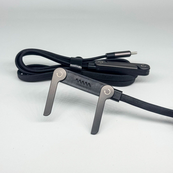 Type-C kabel s L-oblikom, pleteni, brzo punjenje, 1–2 m, crni, za tablete i telefone