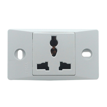 11801A Priză industrială 1 canal, placă îngustă, 10A, standard național, priză multifuncțională cu 3 pini plate