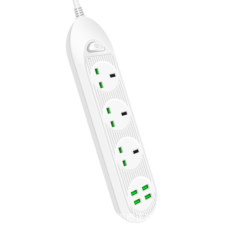 Pametna produžni ploča s USB portovima, britanski standard, kabelom i više utičnica
