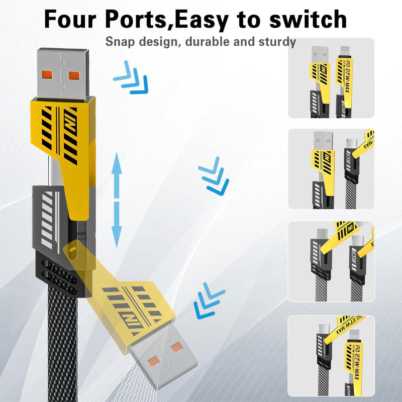 Najlonski USB-C kabel za podatke s PD brzim punjenjem do 65W/27W, kompatibilan s Apple i Android uređajima, duljina 0,5–1 m.