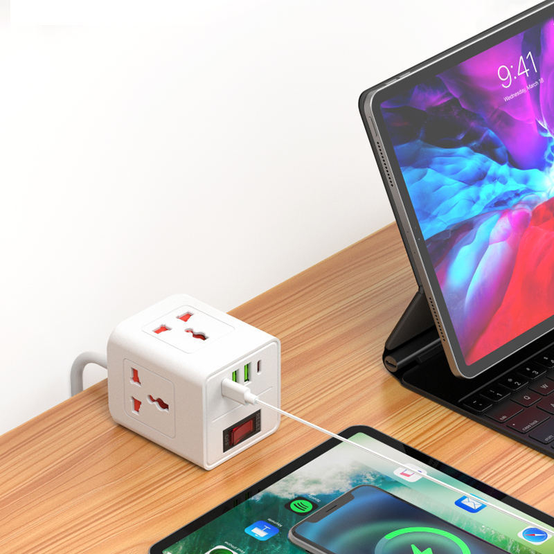 Produžni priključak s USB-om, europski standard, visoka snaga, pametna utičnica, kompatibilna s britanskim i američkim standardima