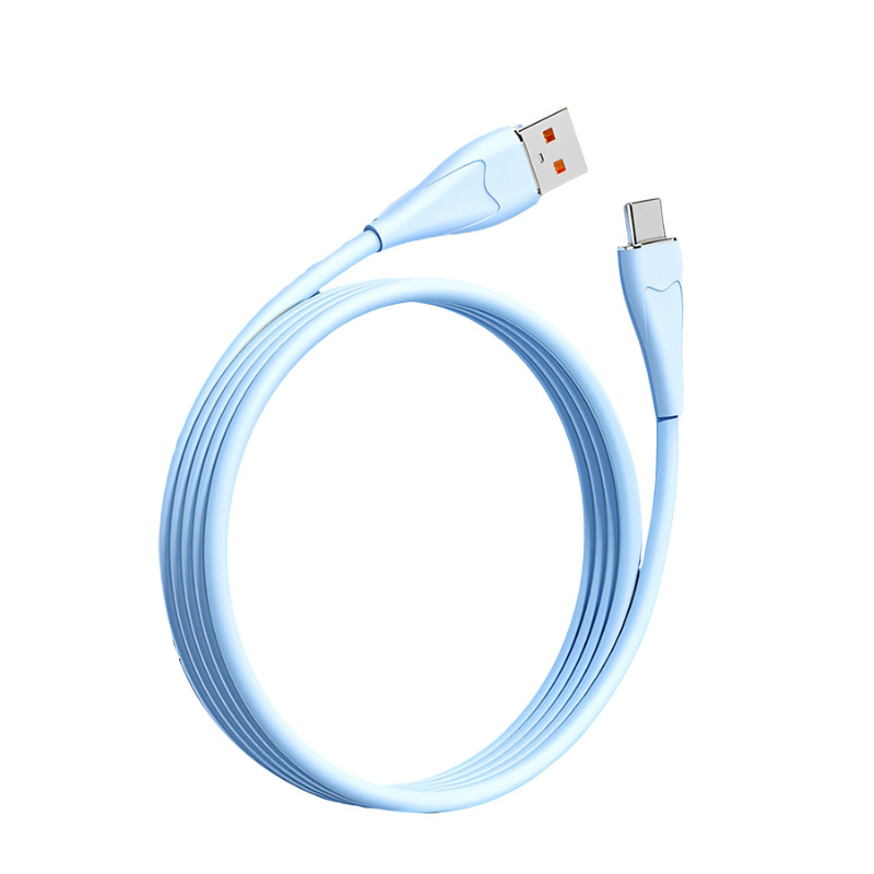 USB-C kabel za brzo punjenje, 6A visokog toka, silikon konstrukcija, 120W, duljina 1–2 m, višebojan