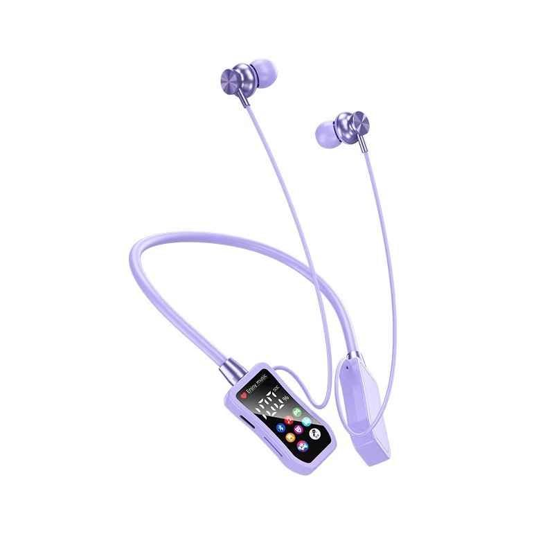 Bežične Bluetooth slušalice s vratnim dizajnom, digitalnim zaslonom, redukcijom šuma, slotom za karticu, sportski zvuk, praćenje u uhu, udoban dizajn, dugotrajna baterija